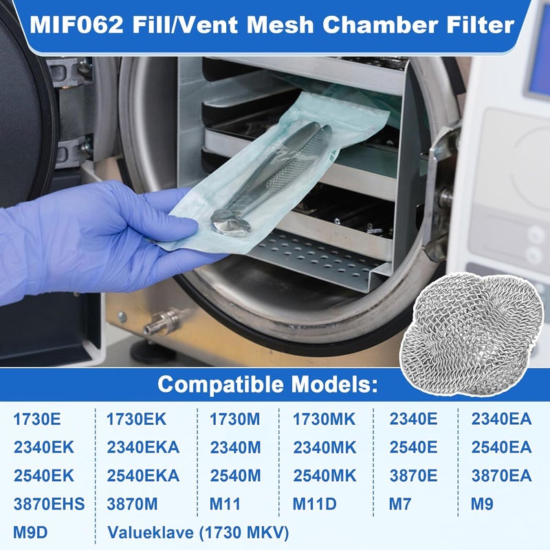 superbobi 2 Pack MIF062 Fill/Vent Mesh Chamber Filter Compatible with Midmark, MIF062 Screen Filter Replacement M9/M9D, M11/M1D,1730E, 1730EK, 1730M, MIK072, MIK080 - Image 4
